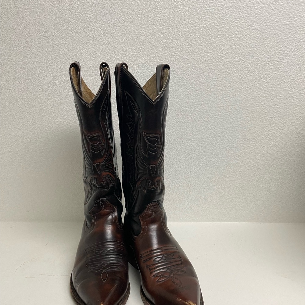 Buffalo David Bitton Brown Leather Western Cowboy Boots - Picture 4 of 16